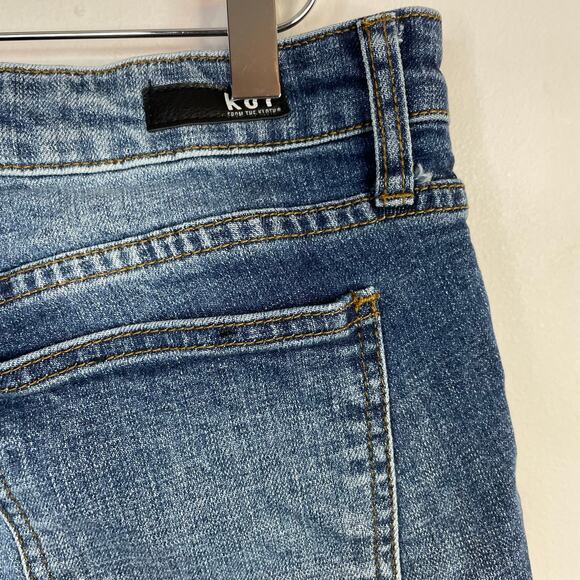 Kut from the Kloth Sophie Distressed Stretch Denim Jean Bermuda Shorts womens 6 - Picture 8 of 11
